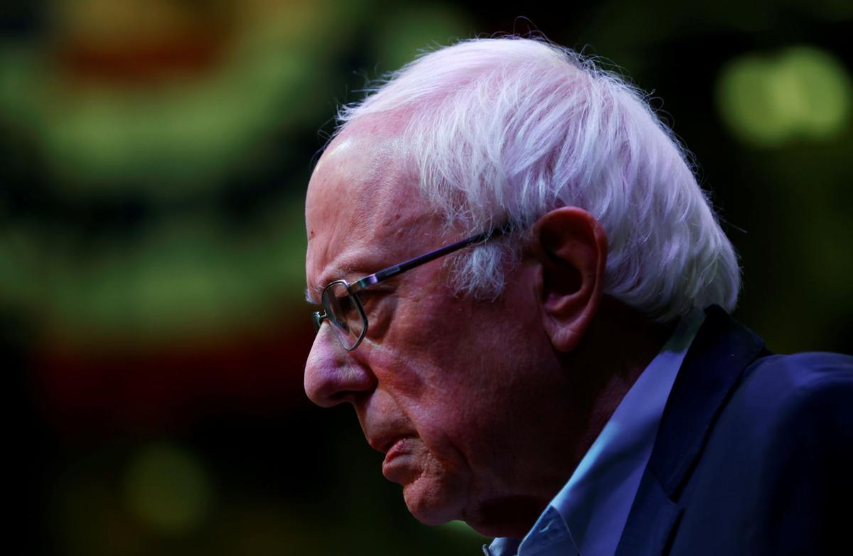 Democratic U.S. presidential candidate Senator Bernie Sanders addresses town hall at Simpson College in Indianola, Iowa