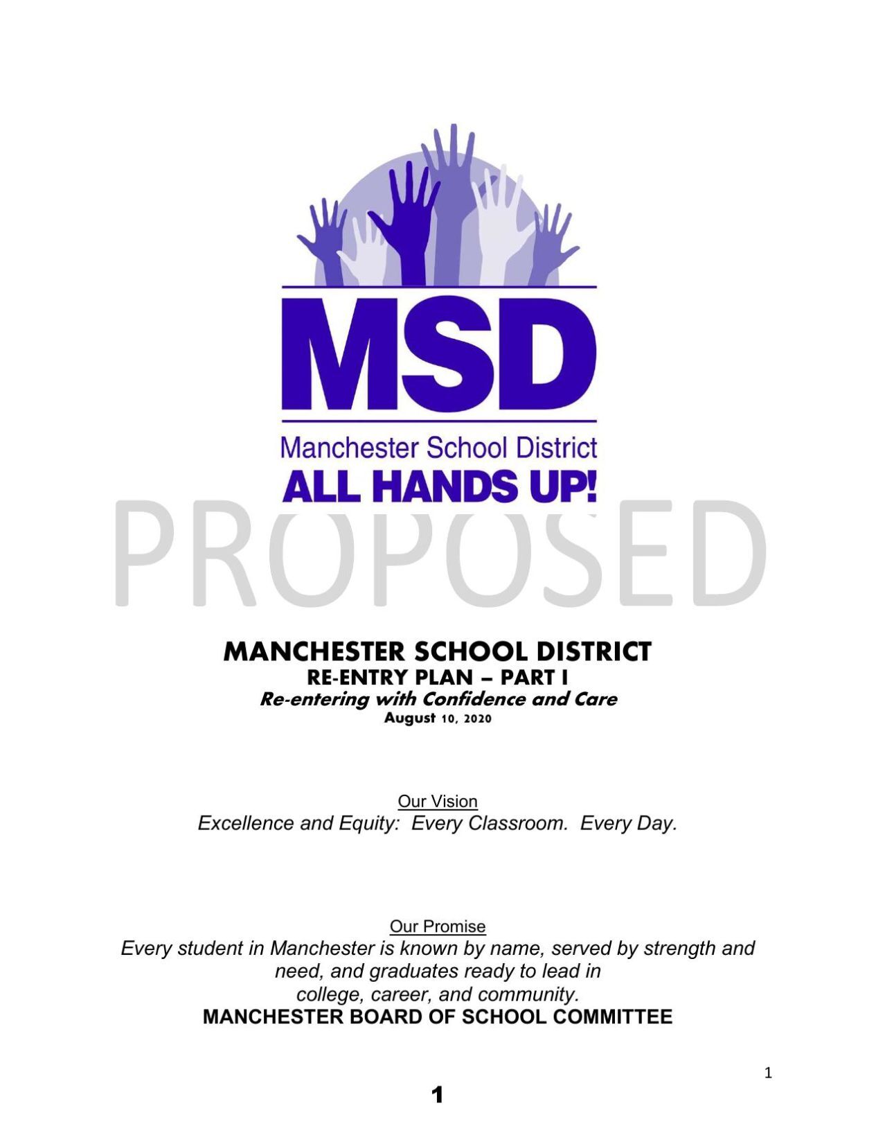 Manchester School Reopening Proposal