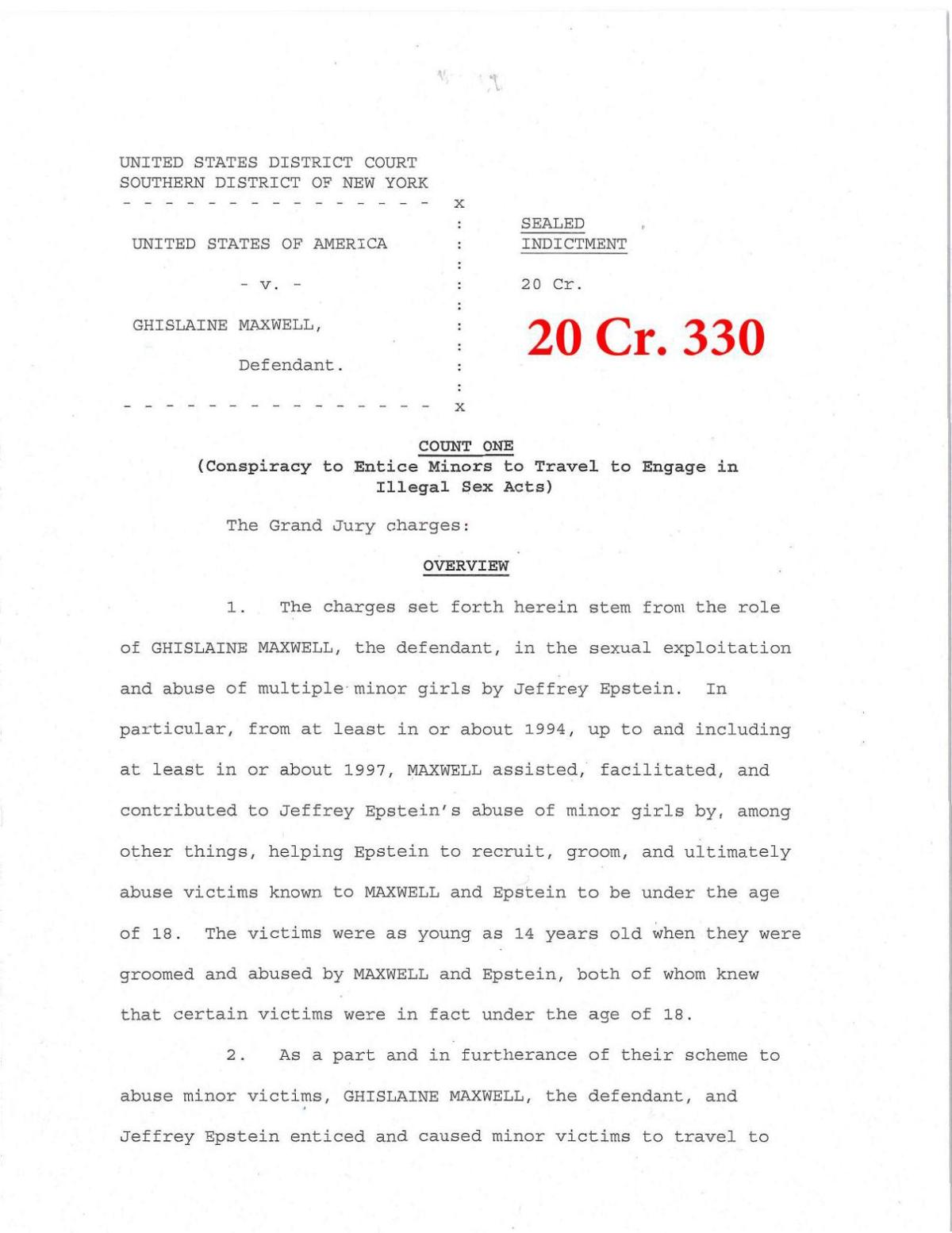 Ghislaine Maxwell Indictment Unsealed Courts Unionleader Com