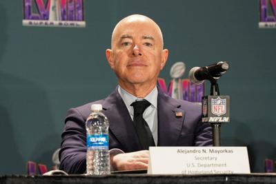 FILE PHOTO: Secretary Mayorkas attends Super Bowl security news conference