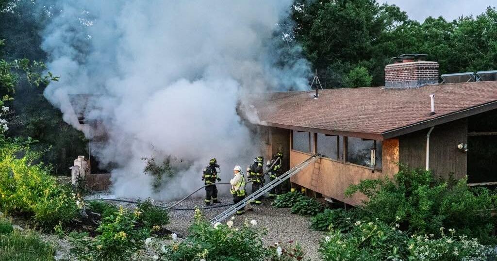 Pilot spots house fire in remote area of Hollis
