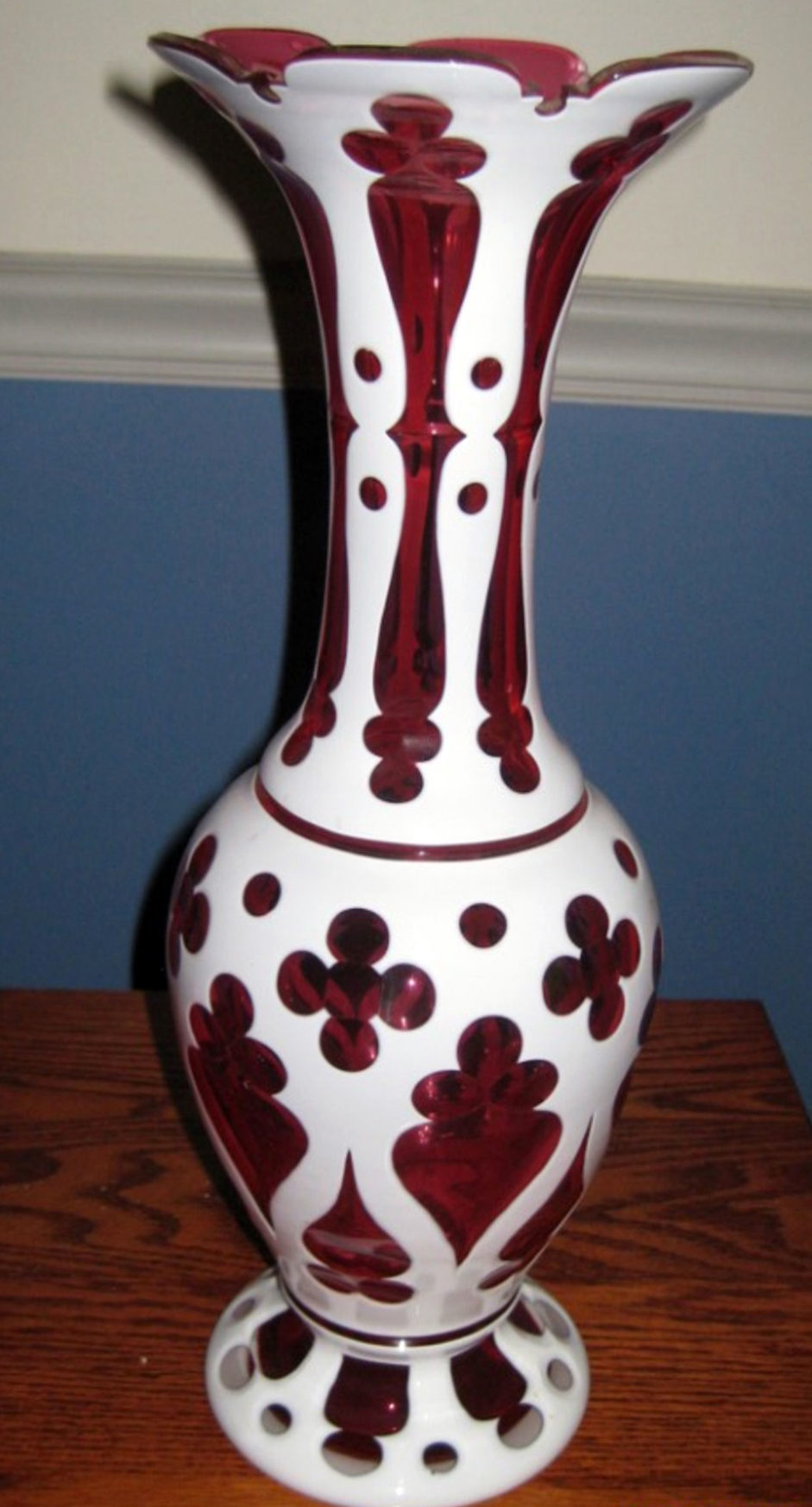 Treasures in your Attic Cut overlay vase has superb craftsmanship