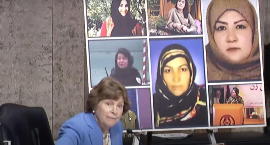 Shaheen with Afghan women