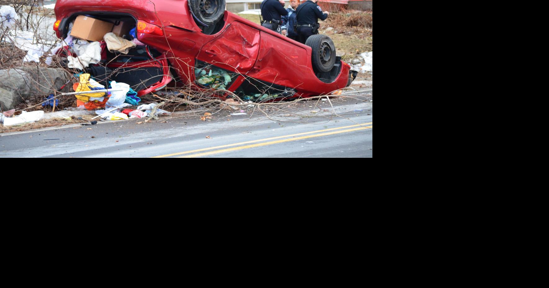 Driver injured in Hooksett as car hits ice, flips over Public Safety