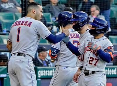 Houston Astros Michael Brantley Carlos Correa Jose Altuve Jose