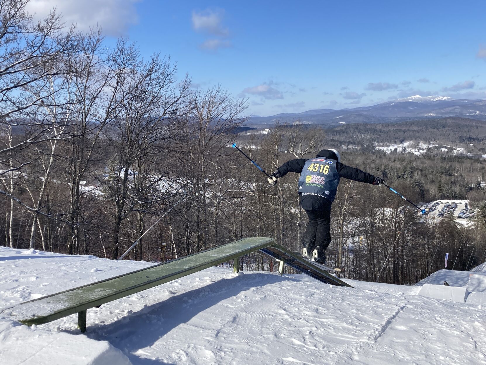 NH Winter: Slopestyle session -- Skiers, snowboarders show off
