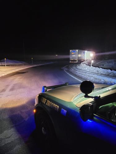 Tractor-trailer pulled over on I-89