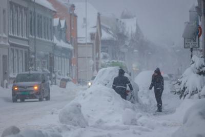 Heavy snowfall in Norway