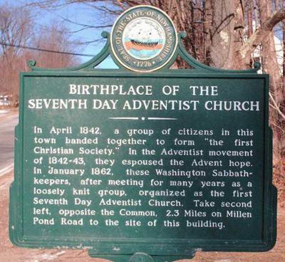 Roadside History Washington Considered The Birthplace Of The Seventh Day Adventist Church Historical Markers Unionleader Com