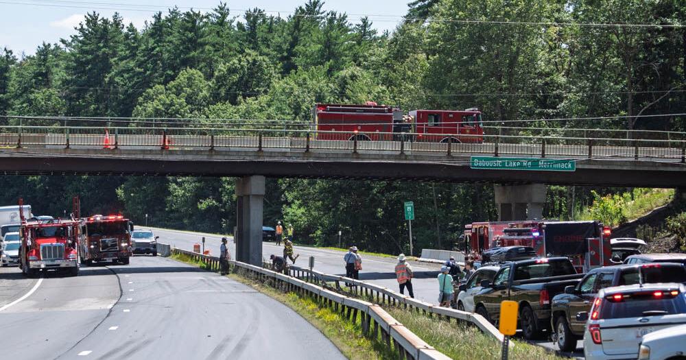 Downed wires cause fire, crash on Everett Turnpike