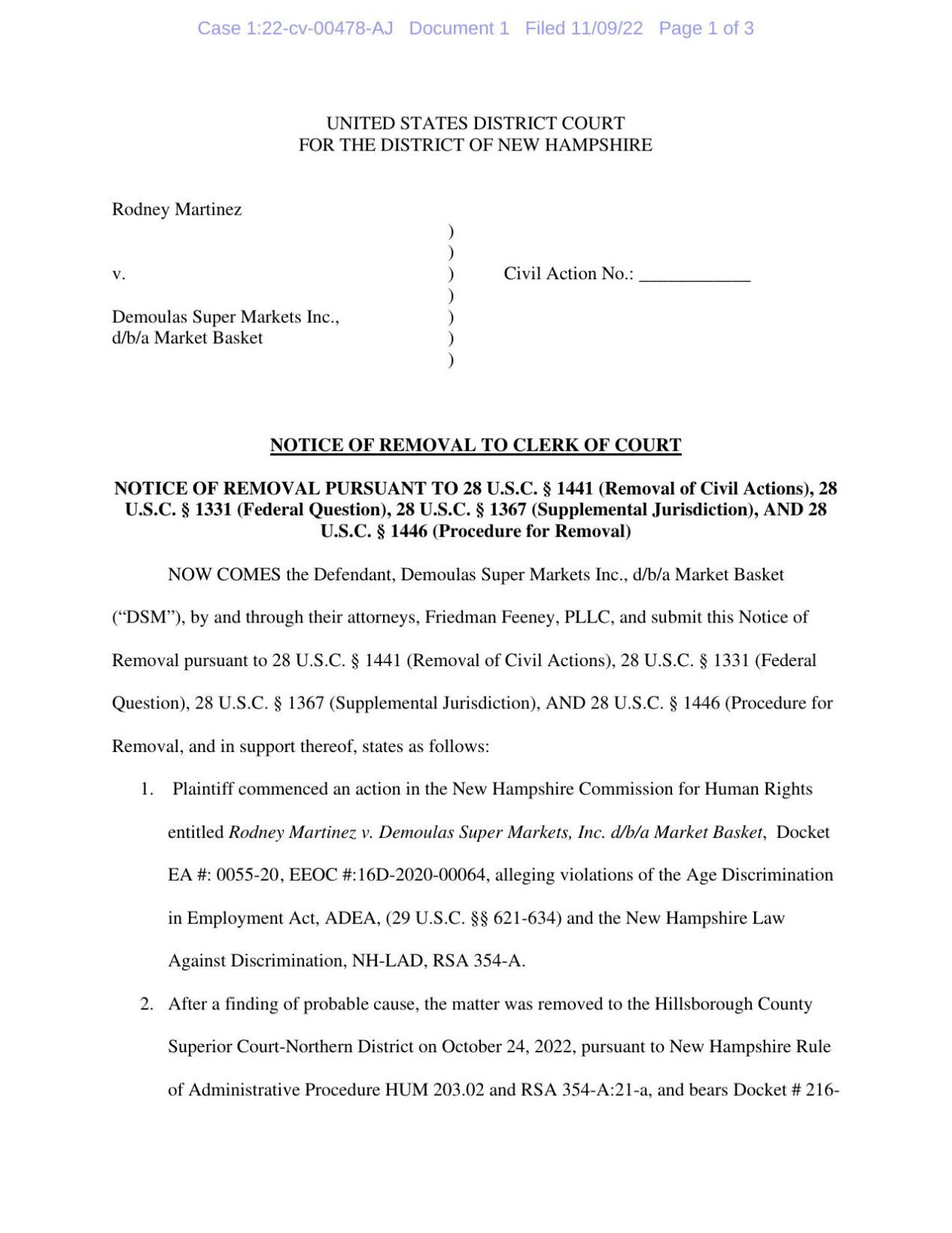 Market Basket lawsuit