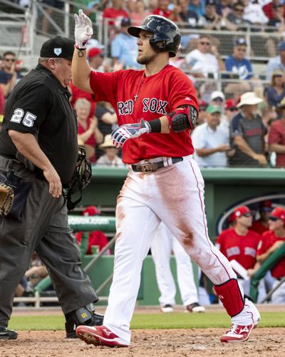 Michael Chavis of the Boston Red Sox looks on during the second