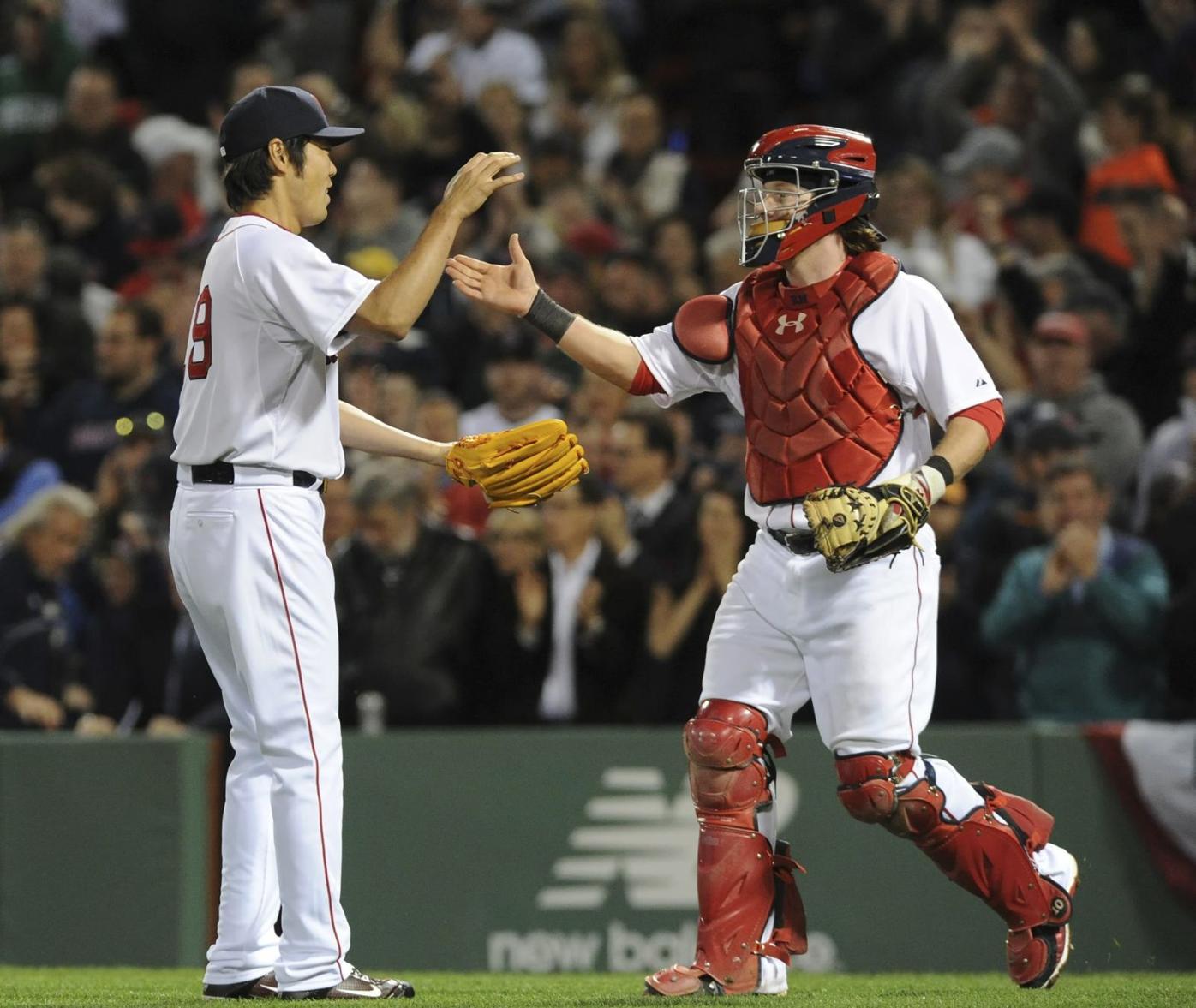 Red Sox reliever Koji Uehara gives the best high fives