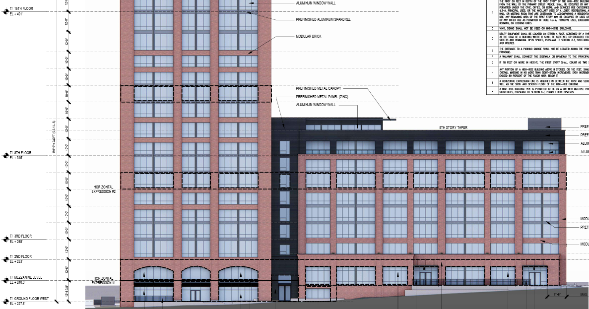 16 - story building proposed for Lowell Street in Manchester