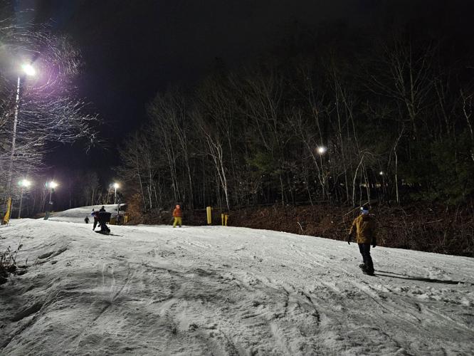Gunstock night skiiers
