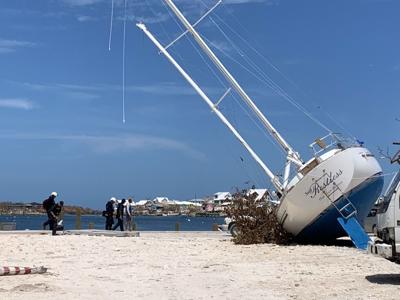 U S Official Surveys Hurricane Damage In Bahamas As Survivors