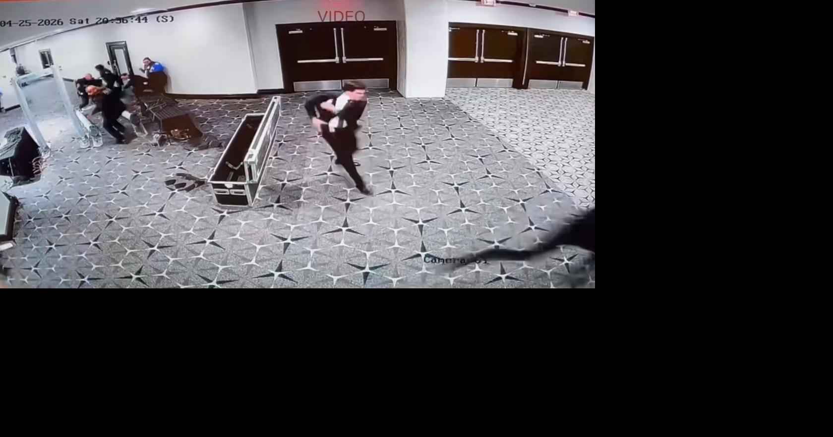 Video shows moment Secret Service officer fired at correspondents' dinner suspect