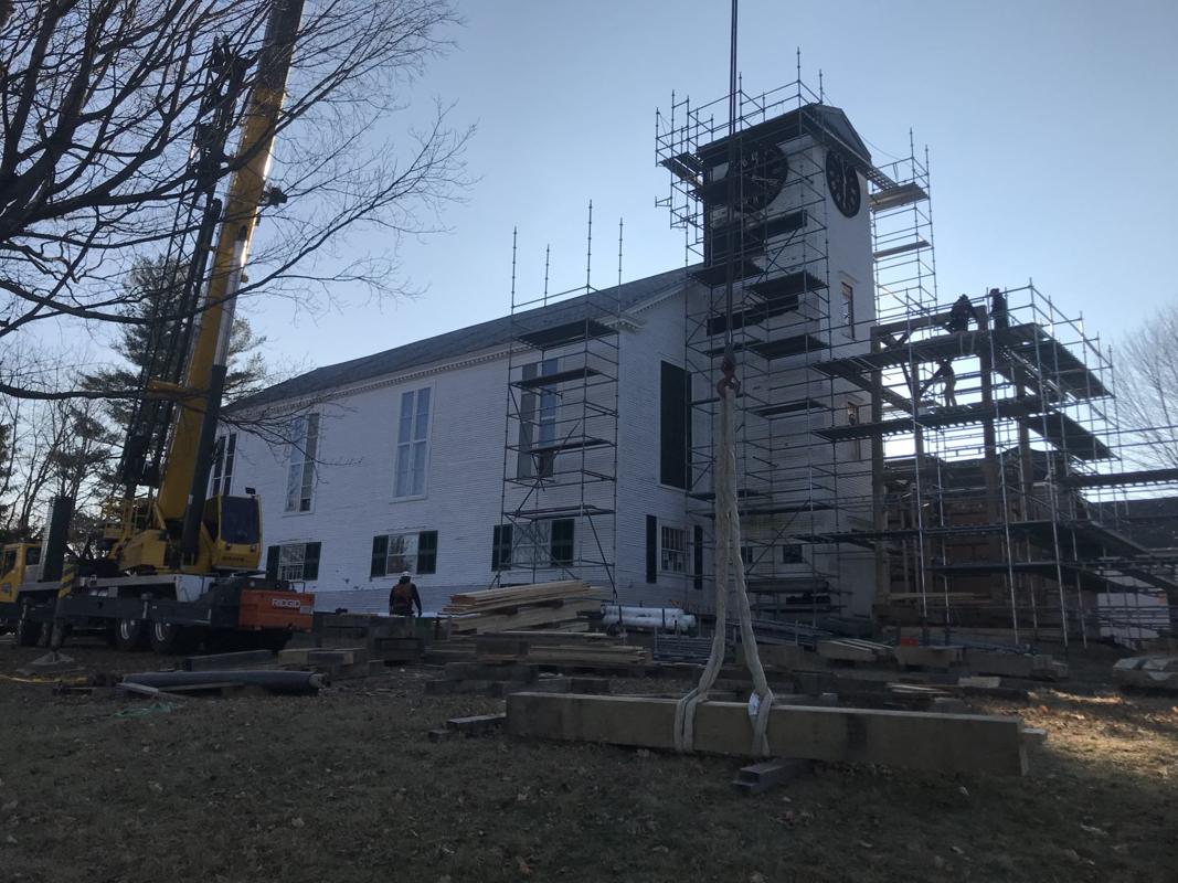 Workers reconstruct historic Derry meetinghouse steeple | History ...