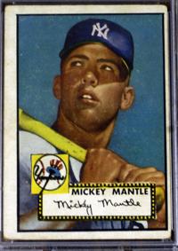 New York Yankees: Mickey Mantle son on 1952 Topps baseball card