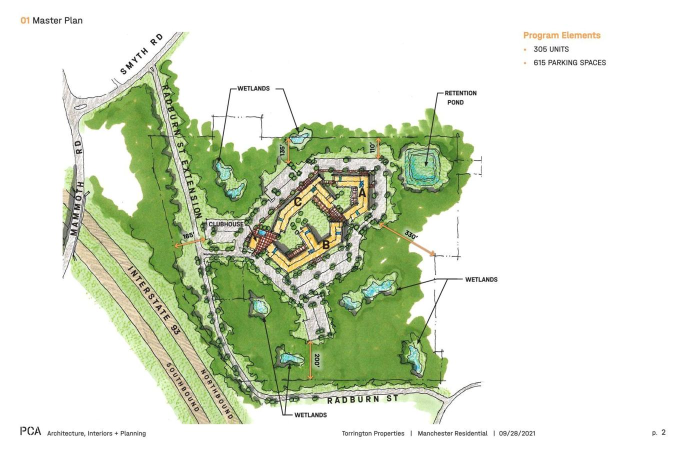 Rendering of proposed Wellington Hill apartment complex