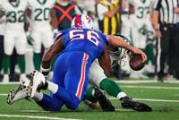 Aaron Rodgers injury during NY Jets vs. Buffalo Bills game at MetLife  Stadium