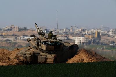 Israeli tank manoeuvres near Israel-Gaza border