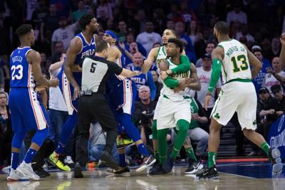 Boston Celtics Guard Marcus Smart On Ejection For Shoving Joel