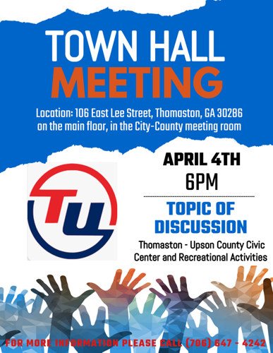 Thomaston to Host Townhall Regarding Civic Center, Recreation Activities