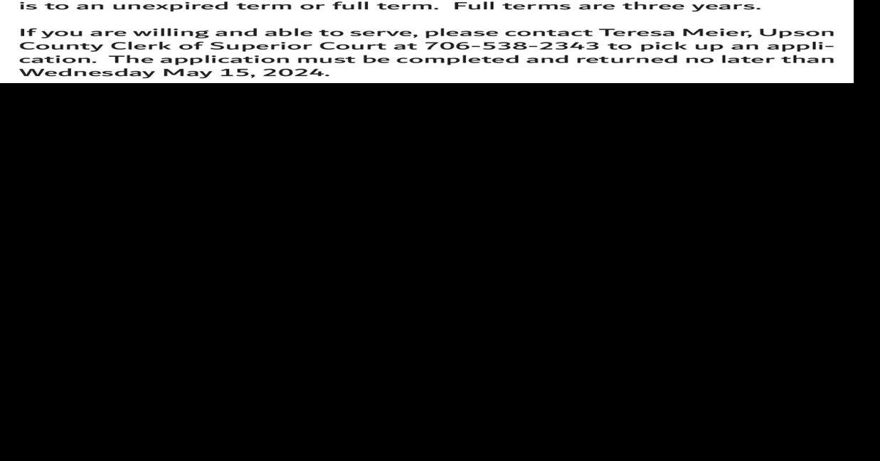 NOTICE APPOINTMENT OF THE UPSON COUNTY BOARD OF EQUALIZATION