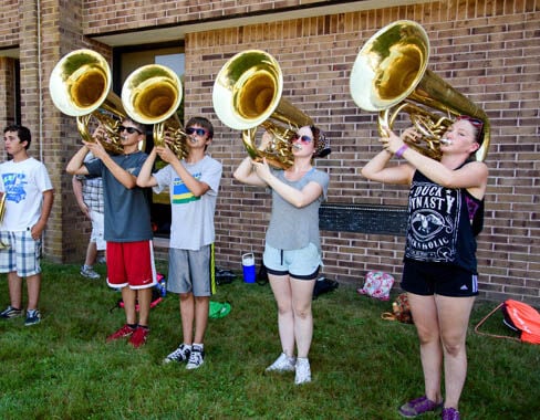 The Millville High School Band performs during the Millville