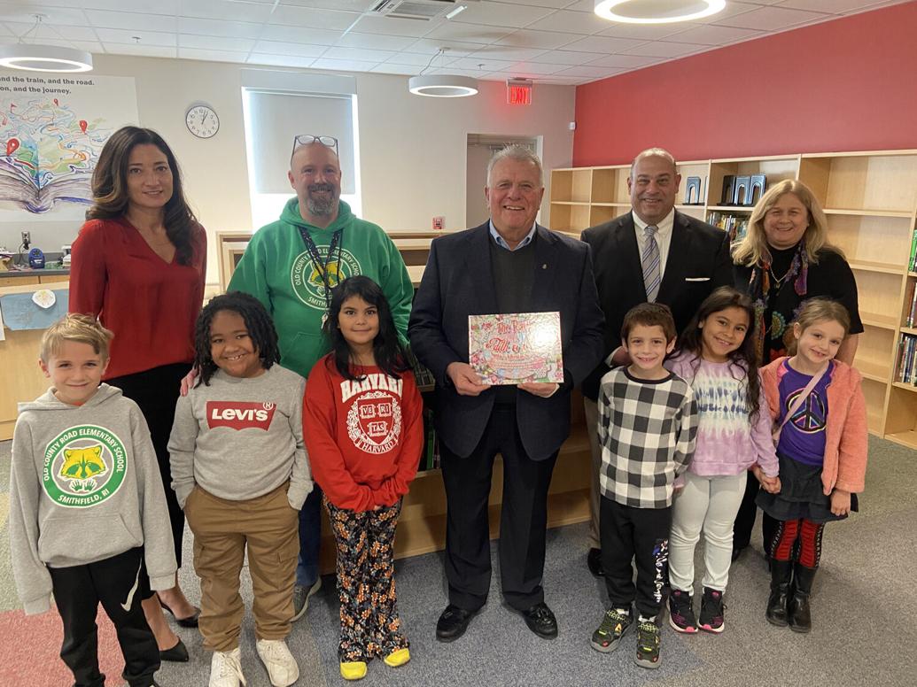 Book donation at Old County Road School library
