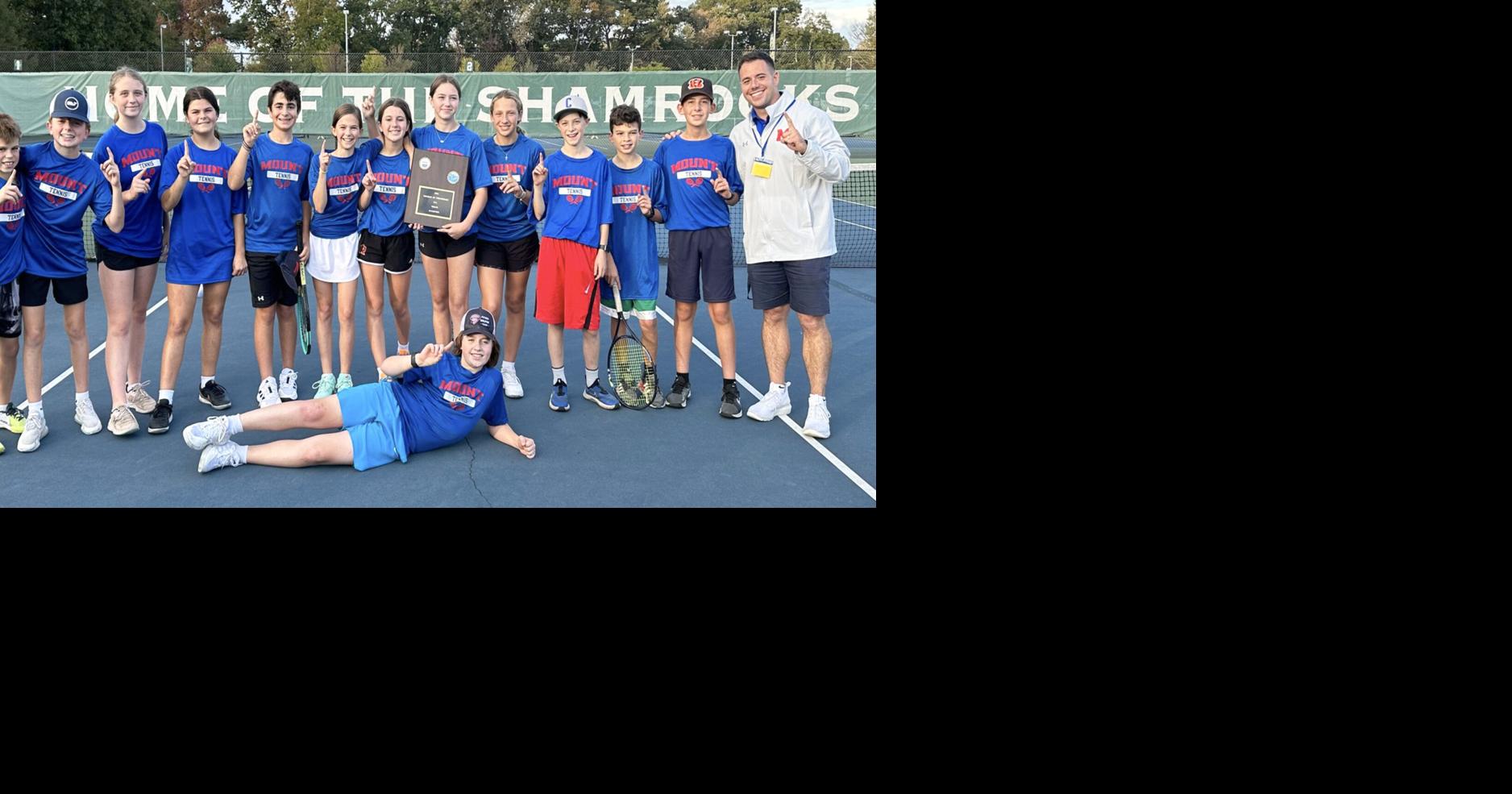 Mount coed middle school tennis team wins third straight Catholic