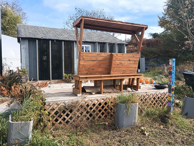 Produce and gardening space available to residents at Galego Court