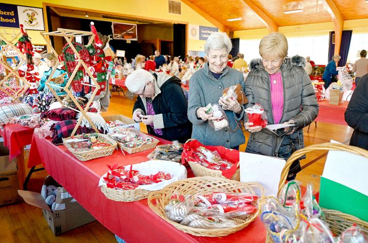 Picking out Christmas ornaments