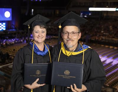 Smithfield's Kathy and Jason Greenwood at the Southern New Hampshire University graduation