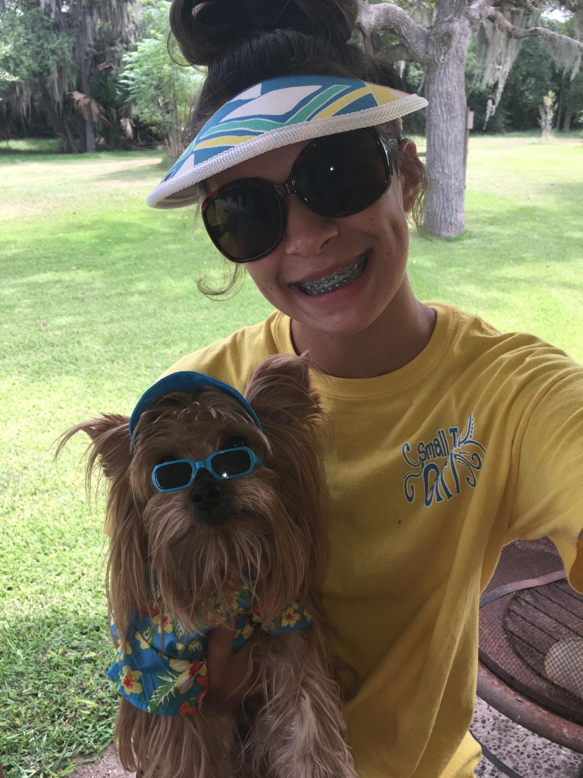 Owner-dog selfies: Macie and Cody