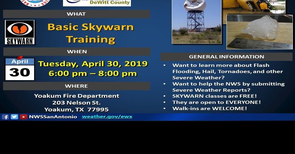 Basic skywarn training Calendar