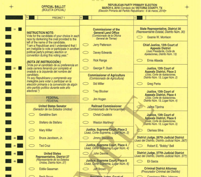 Victoria County Primary Election Sample Ballots Election Central Victoriaadvocate Com