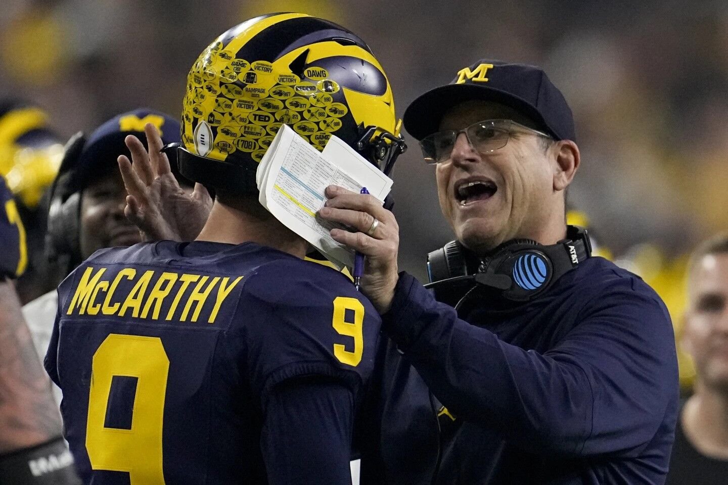 Jim Harbaugh delivers a national title. Michigan wins 34 13