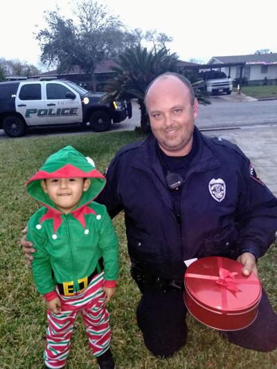 Aiden Salgado and Officer Houser