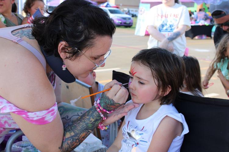 Face painting was among the many activities offered for kids at Blast Over Bullard. (Jennifer Scott/Tyler Morning Telegraph)