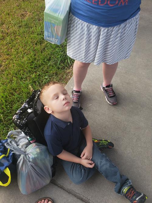 First day of school: Sleepy Head