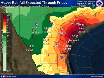 Heavy Rain Expected Through Friday Flash Flood Watch Remains In Effect Weather Victoriaadvocate Com