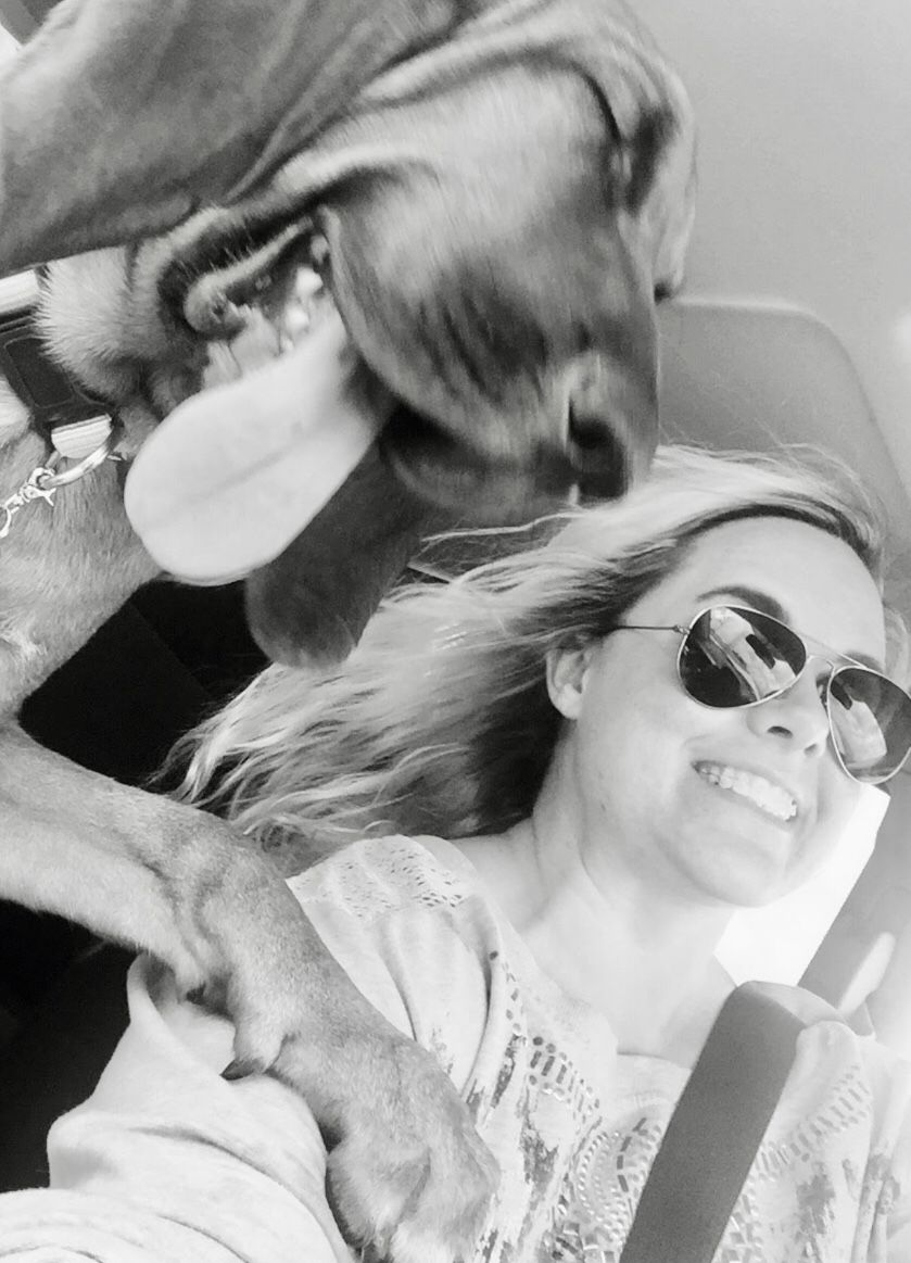 Owner-dog selfies: Babineaux the Bloodhound & MJ