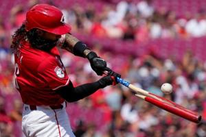 Rece Hinds hits 2 of Reds' 6 homers in beating Marlins