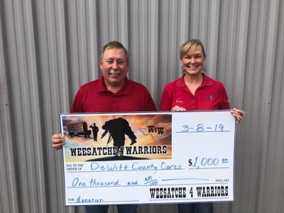 Weesatche 4 Warriors makes donation to DeWitt County Cares-Supporting Our Military