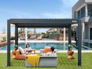 Summer Ready: FlexPatio's Motorized Pergola Keeps Your Outdoor Spaces 27°F Cooler
