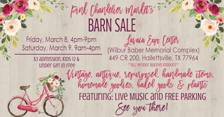 Pink Chandelier Market S Barn Sale Calendar Victoriaadvocate Com