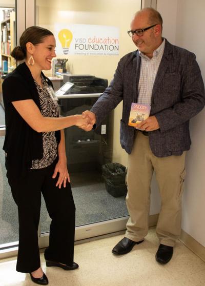 South Central McDonald's donated books to the VISD Education Foundation
