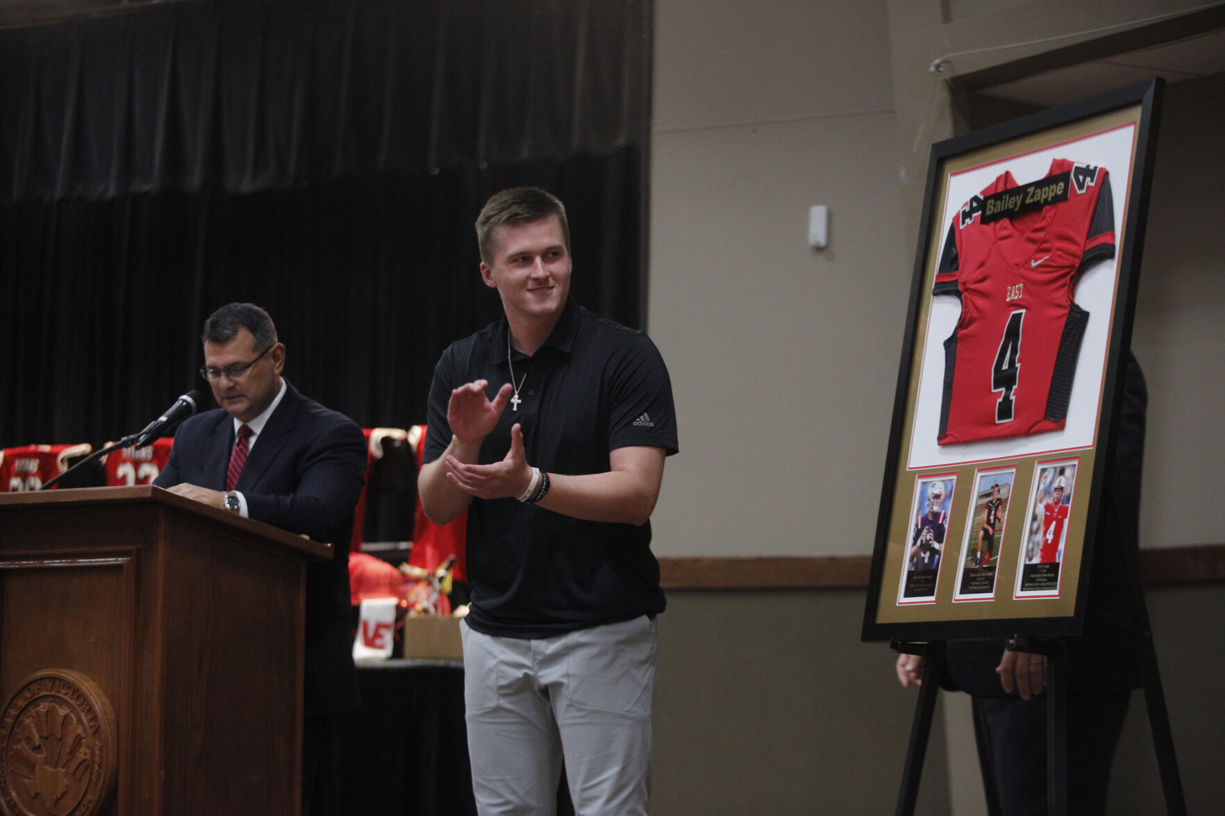 Victoria East Retires Bailey Zappe’s Jersey After NFL Rookie Season ...